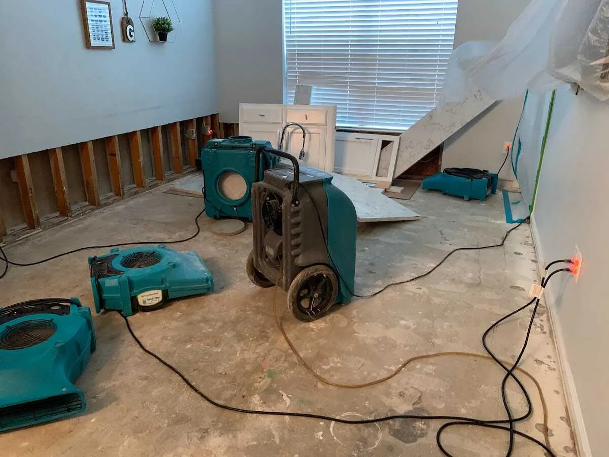 Dehumidifier in flood-cut room for Water Extraction & Removal in Fort Collins